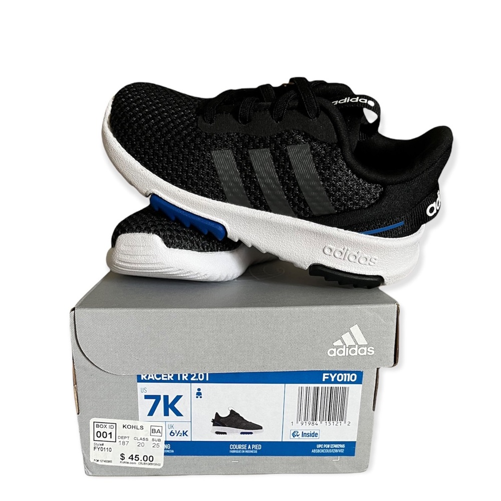 Adidas Boys' Infant/Toddler Racer Tr 2.0 Sneakers NIB NWT Size 7 Blue black
